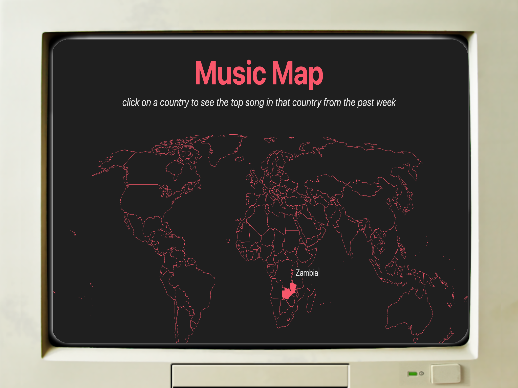 Music Map Project Screenshot